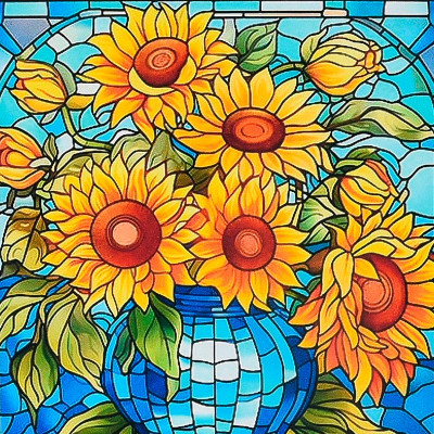 Алмазна картина Strateg Ваза сонячного настрою 30x30 см DEEX16295