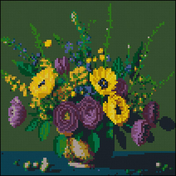 Алмазна картина Strateg Яскравий букет 30x30 см YZ3030-03