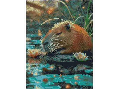 Алмазна картина Strateg Спляча капібара 30x40 см FZ3040-32