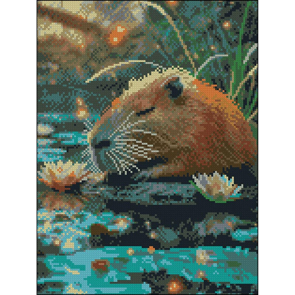 Алмазна картина Strateg Спляча капібара 30x40 см FZ3040-32
