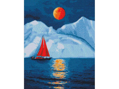Набір з алмазною мозаїкою "Червоний вітрильник" 40х50см AMO7215 Набір з алмазною мозаїкою "Червоний вітрильник" 40х50см AMO7215