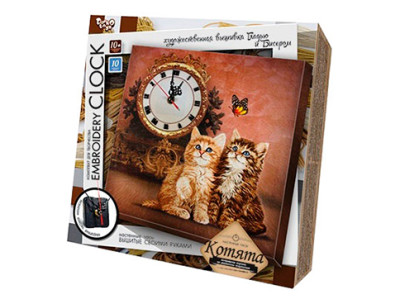 Набір для творчості "Embroidery clock" Кошенята DankoToys 5521 05
