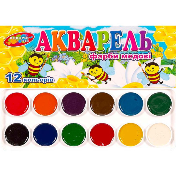 Акварель "Колорит" 12 кольорів 80721 Акварель "Колорит" 12 кольорів 80721