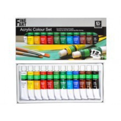 Фарби Acrylie12 кольорів 12 мл S-7122 Фарби Acrylie12 кольорів 12 мл S-7122
