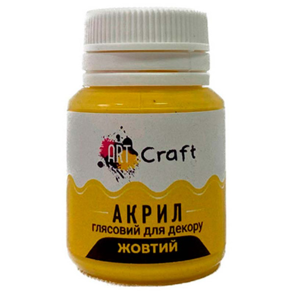 Фарба акрил глянець для декору "Жовтий" AG-7550