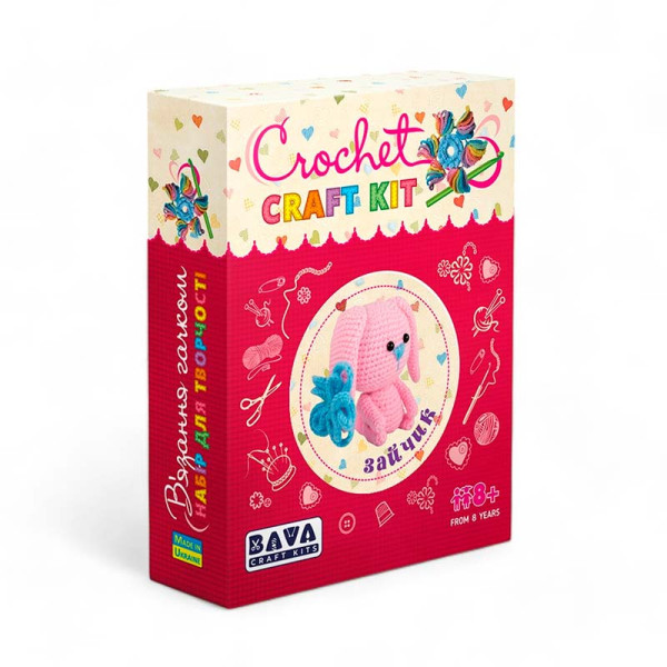 Набір дитячої творчості Умняшка "В'язання гачком Кролик" ВК-001 Набір дитячої творчості Умняшка "В'язання гачком Кролик" ВК-001