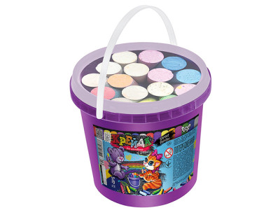 Крейда DankoToys для малювання на асфальті відерце 16 штук MEL-03-01U