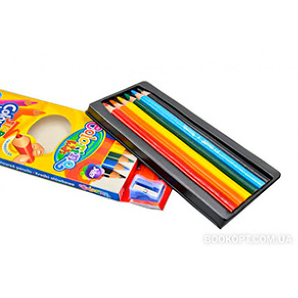 Олівці кольорові в пластиковому контейнері тригранні Jumbo товщина грифел 15516PTR