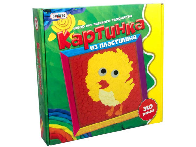 Картинка з пластиліну "Курча" (рос.) в кор-ці 25см-25см-5см 4004