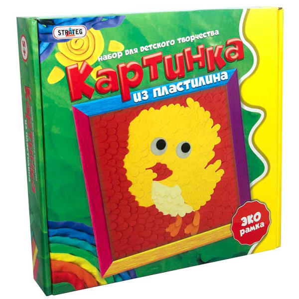 Картинка з пластиліну "Курча" (рос.) в кор-ці 25см-25см-5см 4004 Картинка з пластиліну "Курча" (рос.) в кор-ці 25см-25см-5см 4004
