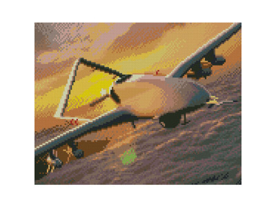 Алмазна картина Байрактар серед хмар Strateg 30х40 см HX494