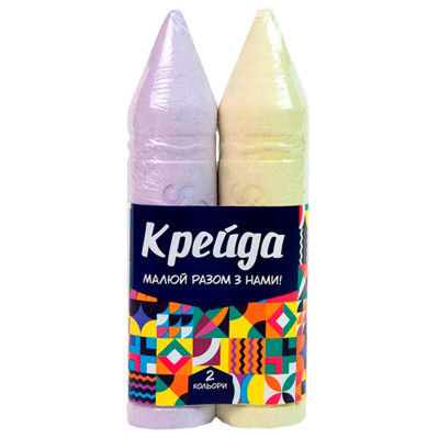 Крейда Олівець - 2 штуки Strateg велика кольорова (50124) 50124