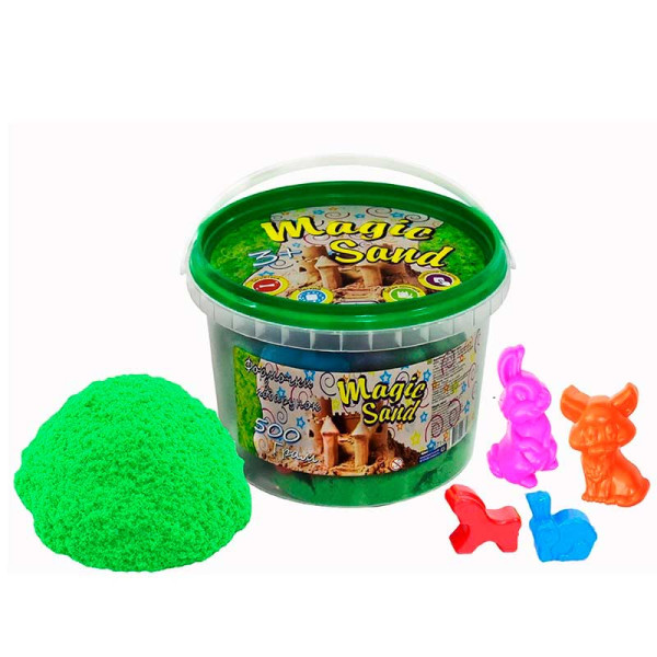 Кінетичний пісок Magic sand зеленого кольору у відрі 0500 кг 371-5