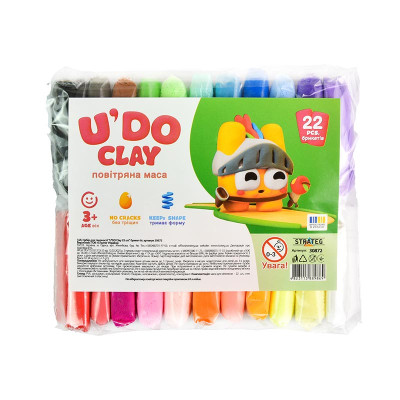 Повітряний пластилін Strateg UDO Clay 22 шт. брикет 6 г. 30872