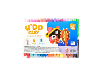 Повітряний пластилін Strateg UDO Clay 34 шт брикет 10 г. 30893
