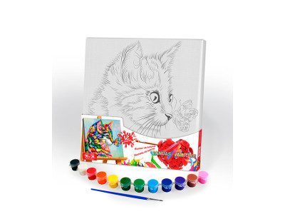 Картина за номерами Danko Toys "Canvas Painting" Кіт 31*31 см PX-05-09