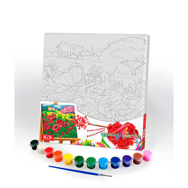 Картина за номерами Danko Toys "Canvas Painting" макове поле 31x31 см PX-05-10