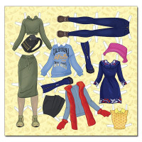 Одягалка Глорія Стильна красуня. Синя 369869