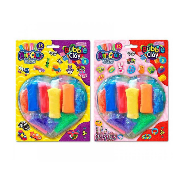 Набір для творчості Danko Toys "Air Clay+Bubble Clay" блістер ARBB-03-01,02