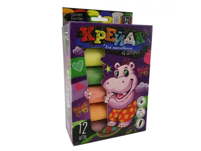 Крейда DankoToys для малювання на асфальті велика 12 штук MEL-01-06U Крейда DankoToys для малювання на асфальті велика 12 штук MEL-01-06U