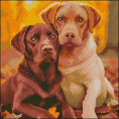 Алмазна картина Strateg Лабрадори 30x30 см FZ3030-04