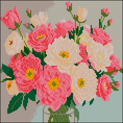 Алмазна картина Strateg Рожевий букет 30x30 см FZ3030-11