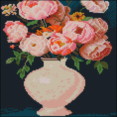 Алмазна картина Strateg Букет рожевих квітів 30x30 см FZ3030-19