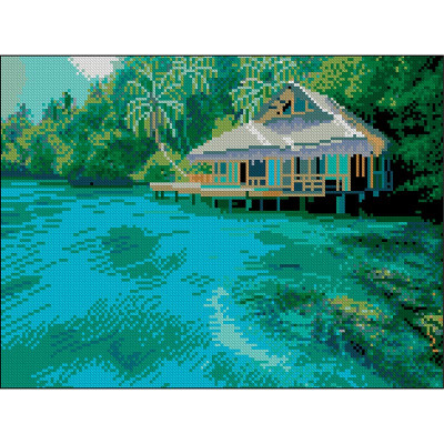 Алмазна картина Strateg Яскравий острів 30x40 см FZ3040-09