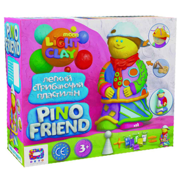 Набір легкого стрибаючого пластиліну ТМ Moon Light Clay Pino Friend "Джексо 70038