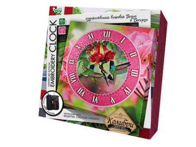 Набір для творчості "Embroidery clock" Колібрі DankoToys 5521 01