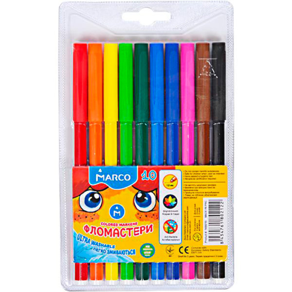 Фломастери 10 кольорів "1690" MARCO 97789 Фломастери 10 кольорів "1690" MARCO 97789