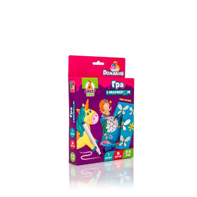 Гра з маркером Vladi Toys "Пиши та витирай. Єдинороги" розвиваюча VT5010-17