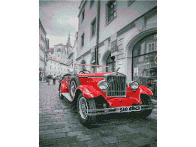 Алмазна картина Червоне авто Strateg 40х50 см L-163 Алмазна картина Червоне авто Strateg 40х50 см L-163