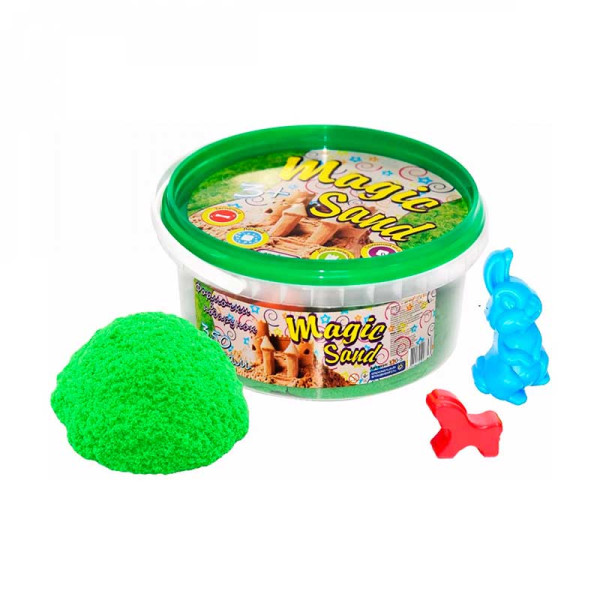 Пісок Magic sand зеленого кольору у відрі 0350 кг 370-5 Пісок Magic sand зеленого кольору у відрі 0350 кг 370-5