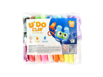 Повітряний пластилін Strateg UDO Clay 20 шт. брикет 6 г. 30870