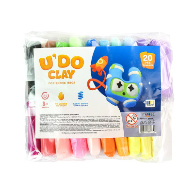 Повітряний пластилін Strateg UDO Clay 20 шт. брикет 6 г. 30870