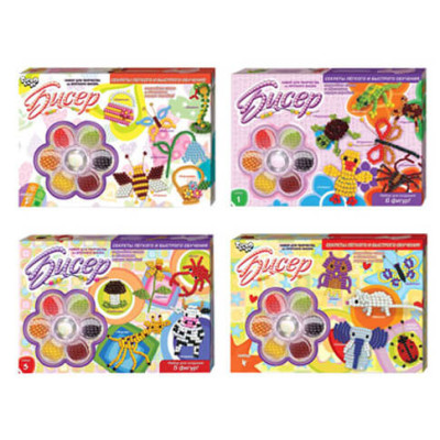 Набір для творчості Danko Toys з Бісеру середній Б6-1,Б6-2,Б6-3,Б6-4