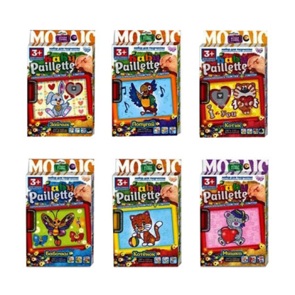 Набір для творчості мозаїка "Бебі паєтка" 9 видів РG-01-010203040506