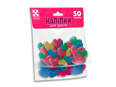 Набір для творчості Vladi Toys "Серця" м'які наклейки VT4206-53