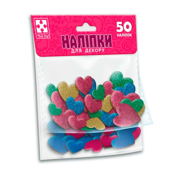 Набір для творчості Vladi Toys "Серця" мякі наклейки VT4206-53
