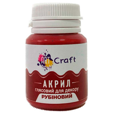 Фарба акрил глянець для декору "Рубіновий" AG-7529 Фарба акрил глянець для декору "Рубіновий" AG-7529