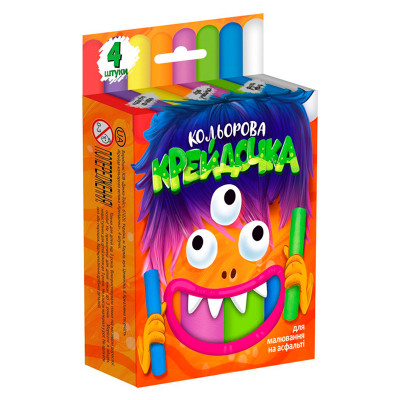 Крейда DankoToys кольорова серії Крейдочка великі 4 кольори КRD-02-03U