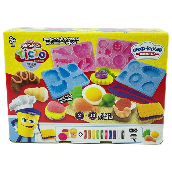 Набір для творчості Danko Toys "Шеф-кухар.Сендвіч-бар" тісто для ліплення TMD-17-03U