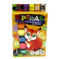 Крейда DankoToys для малювання на асфальті велика 6 штук MEL-01-04U