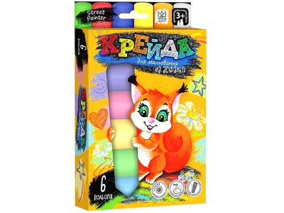 Крейда DankoToys для малювання на асфальті велика 6 штук MEL-01-04U Крейда DankoToys для малювання на асфальті велика 6 штук MEL-01-04U