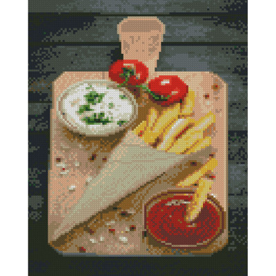 Алмазна картина Дощечка смачної їжі Strateg 30х40 см HX492