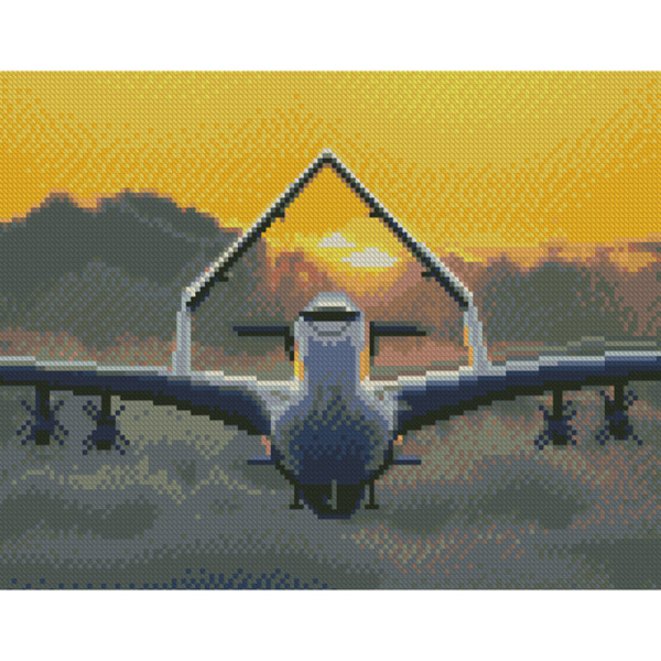 Алмазна картина Байрактар на заході сонця Strateg 30х40 см HX495 Алмазна картина Байрактар на заході сонця Strateg 30х40 см HX495