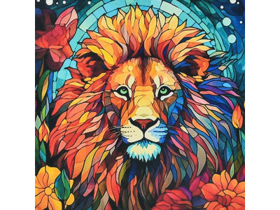 Алмазна картина Strateg Вітражна могутність 30х30 см DEEX16299