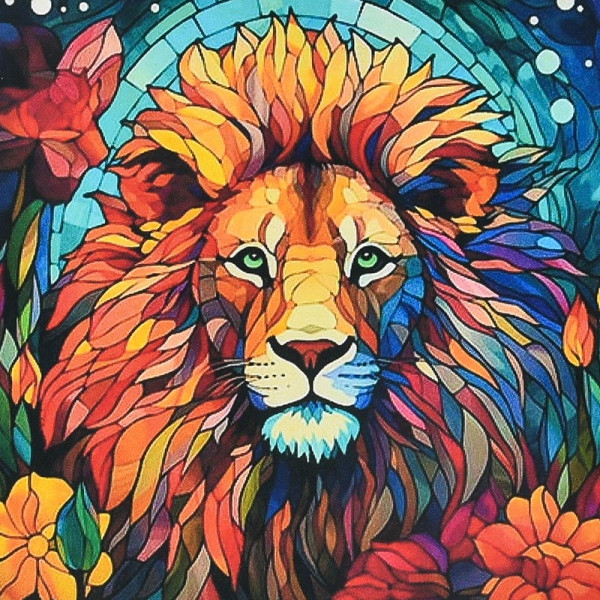 Алмазна картина Strateg Вітражна могутність 30х30 см DEEX16299