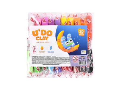 Набір для творчості Stateg "U'DO Clay 20 шт." брикет 10г 30871